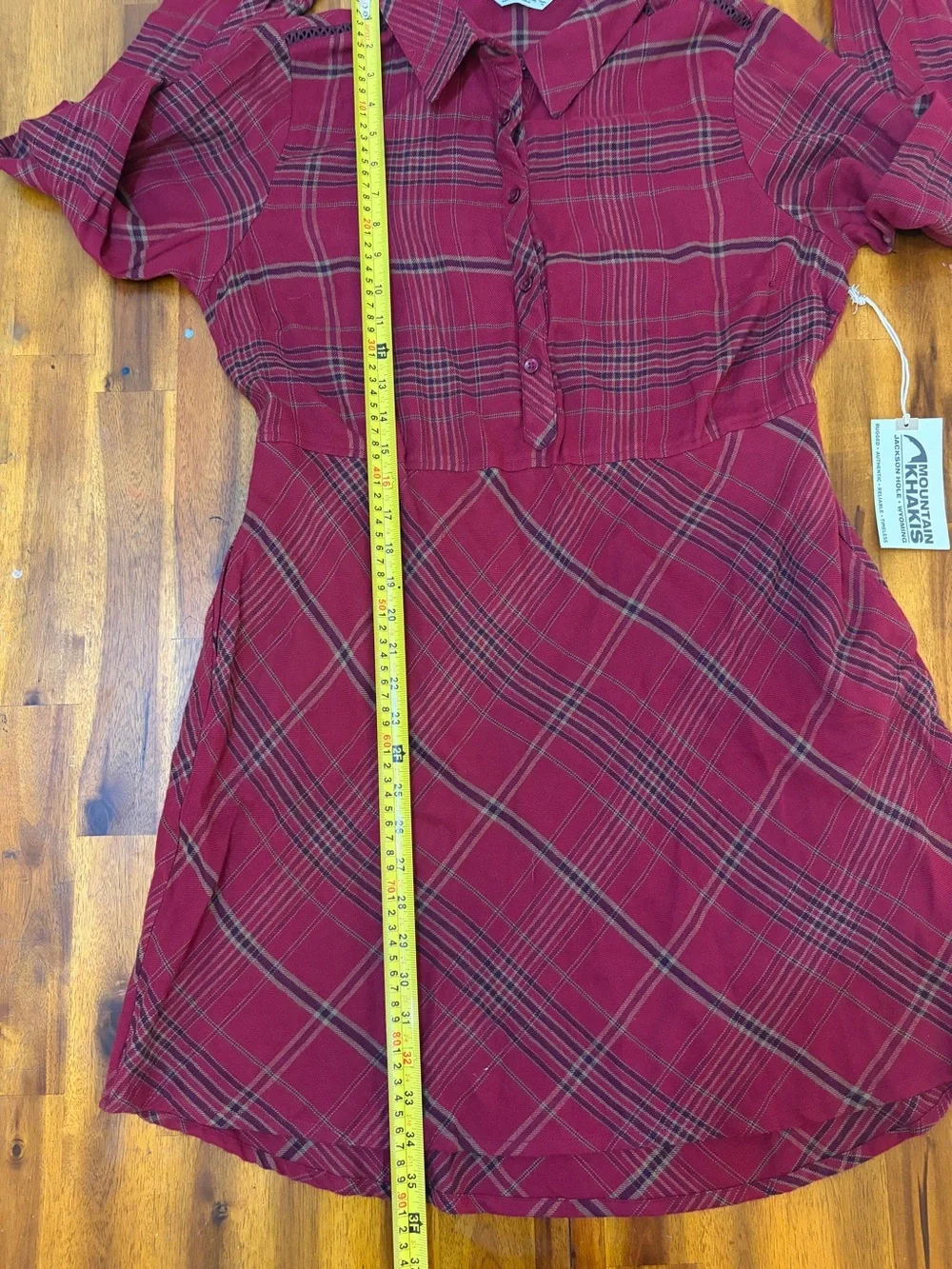 Mountain Khakis Women's Scout Shirt Dress  Plaid Long Sleeve Size L